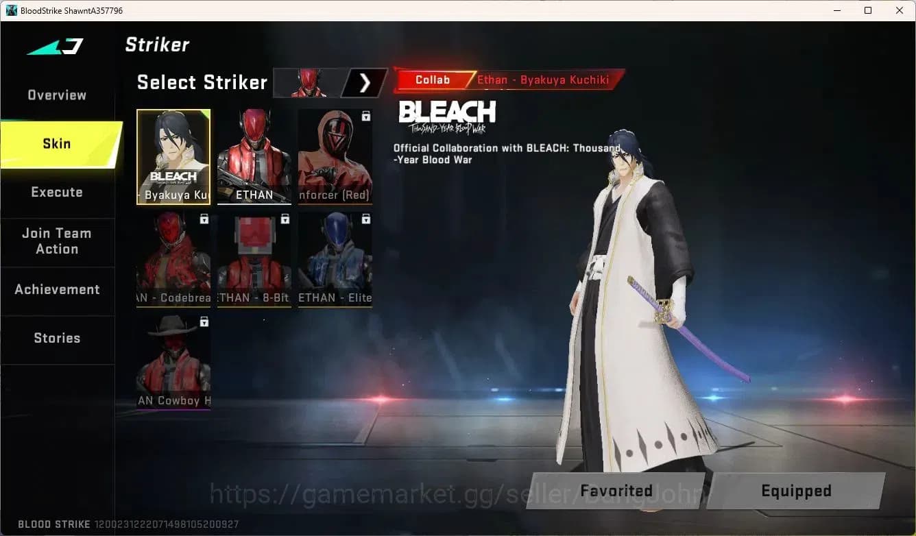 Blood Strike Accounts ASIA | BLEACH Byakuya Kuchiki Striker | Ultra FAL- image 6