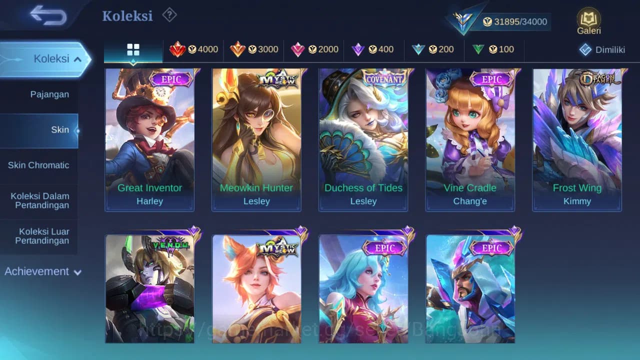 Mobile Legends: Bang Bang Accounts GLOBAL Hero 90 Skin 163 | Luckybox Leomord | Coven image 4