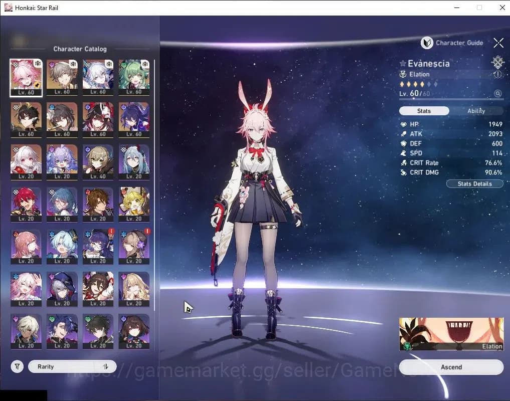 Honkai Star Rail Accounts Asia|TL 43|7 Limited|Yao Guang E1+Sign,Evanescia,H image 6