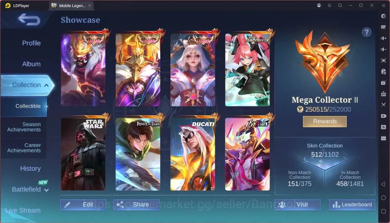 Mobile Legends: Bang Bang Accounts GLOBAL Hero 132 Skin 512|Legend Franco,Johsnon,Lun image 18