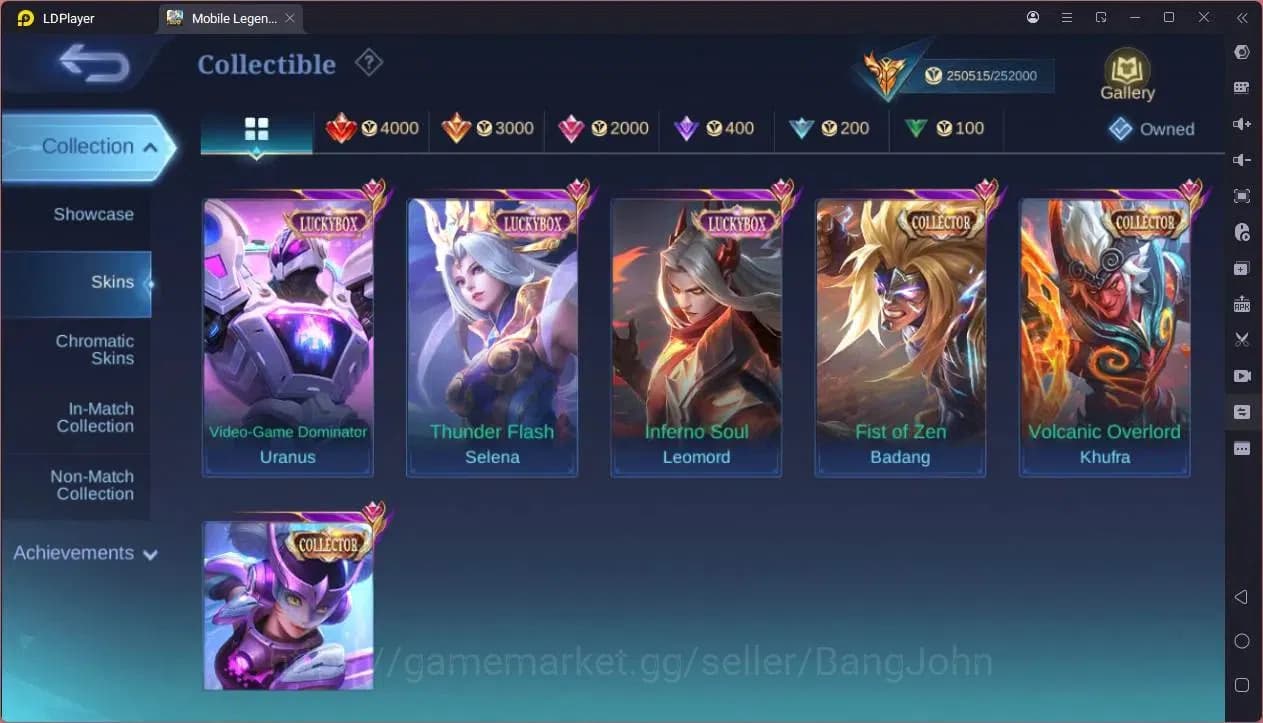 Mobile Legends: Bang Bang Accounts GLOBAL Hero 132 Skin 512|Legend Franco,Johsnon,Lun image 2