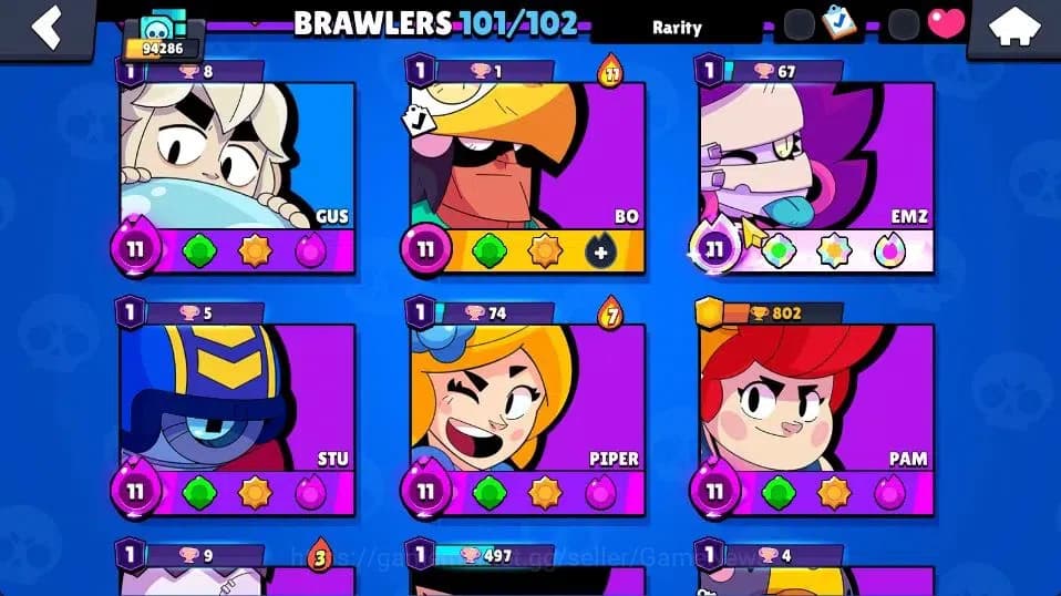 Brawl Stars Accounts 94K Trophy|101 Brawlers 96 Max Lvl|2 UL [Sirius,Ka image 11