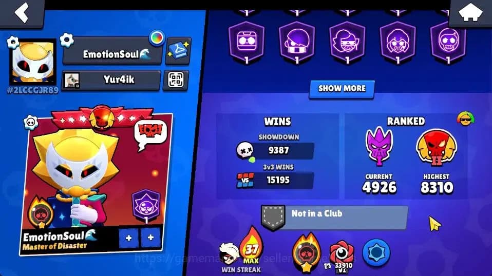 Brawl Stars Accounts 94K Trophy|101 Brawlers 96 Max Lvl|2 UL [Sirius,Ka image 3
