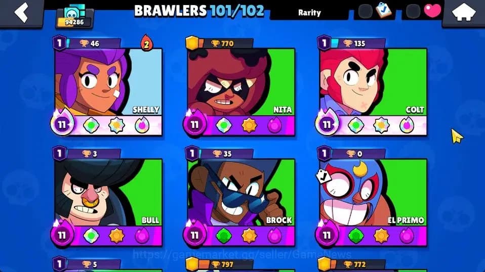 Brawl Stars Accounts 94K Trophy|101 Brawlers 96 Max Lvl|2 UL [Sirius,Ka image 8