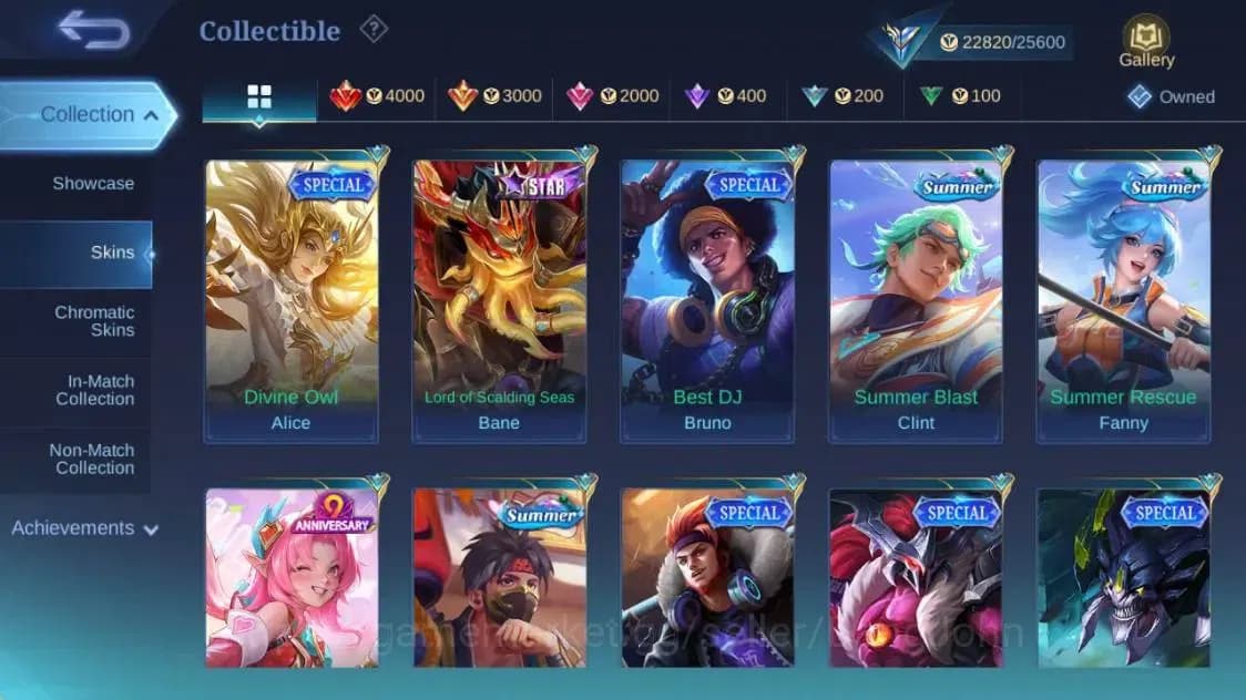 Mobile Legends: Bang Bang Accounts Global|Hero 55|Skin 80|Expert|Collab Fanny Mikasa| image 16