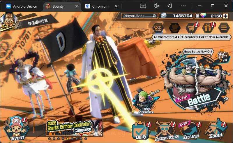 One Piece Bounty Rush Accounts GLOBAL | 2 ex RD 2150 | Borsalino, Nusjuro | Log B image 1