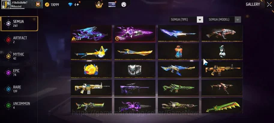 Free Fire Accounts Indonesia|M1887 Sterling Conqueror Lv7|AK47 Blue F image 3