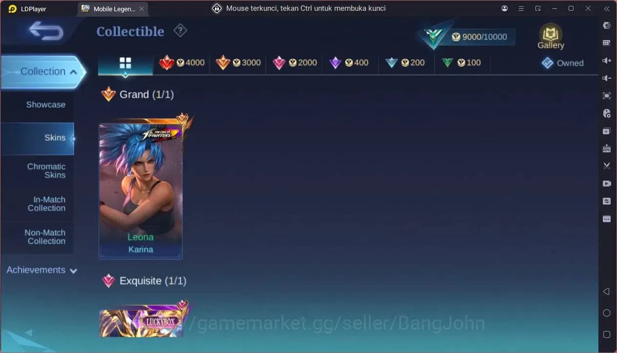 Mobile Legends: Bang Bang Accounts GLOBAL Hero 39 Skin 34|KOF Karina|Luckybox Saber|S image 3