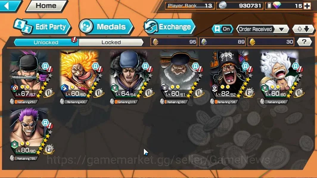 One Piece Bounty Rush Accounts Global|7EX|T5E Saturn,G5 Luffy,HP C.Linlin,RO Zoro image 4
