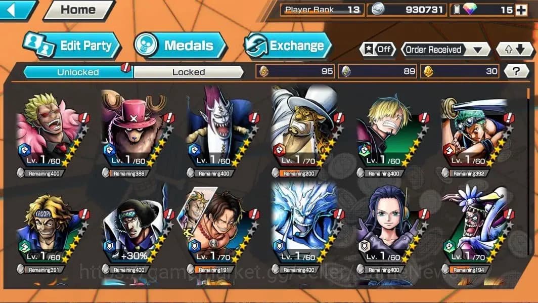 One Piece Bounty Rush Accounts Global|7EX|T5E Saturn,G5 Luffy,HP C.Linlin,RO Zoro image 5