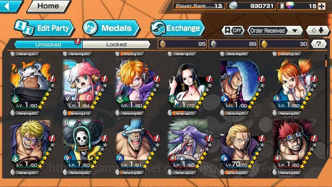 One Piece Bounty Rush Accounts Global|7EX|T5E Saturn,G5 Luffy,HP C.Linlin,RO Zoro image 6