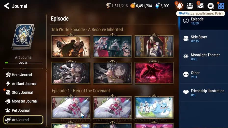 Epic Seven Accounts GLOBAL Unverif|New Era|2 ML(Salome, STaeyou)+ Land image 17