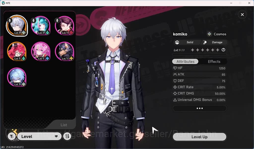 Neverness to Everness Accounts EU | Starter Lvl3 | 1 S Char Nanally + 5 A char | image 1