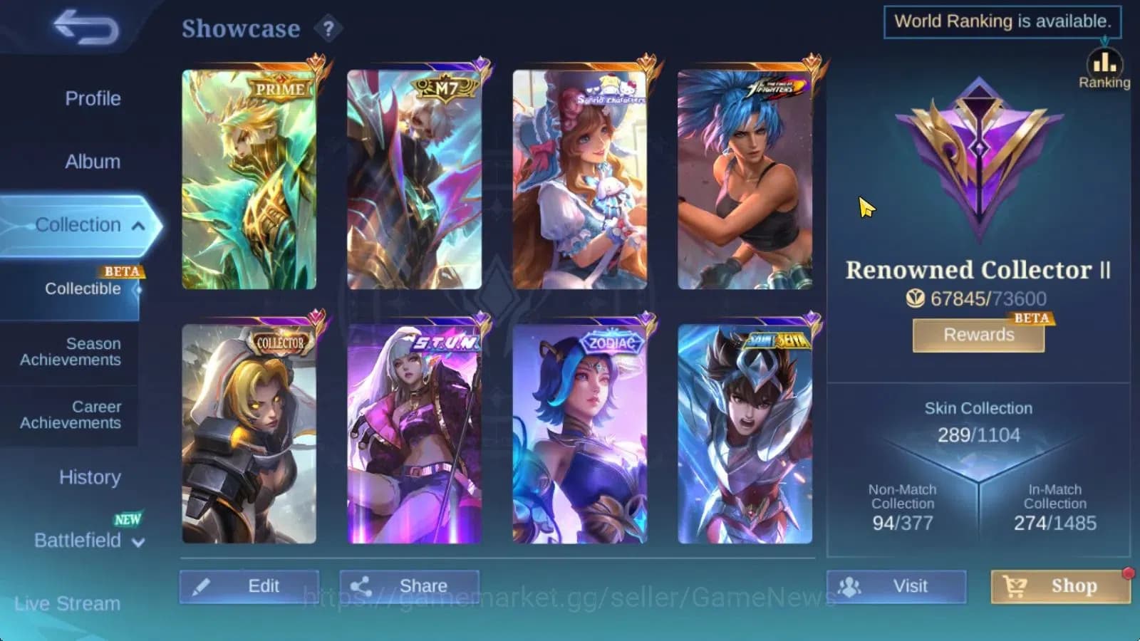 Mobile Legends: Bang Bang Accounts Hero 132|Skin 289|High Glory 88|Prime Granger,Sanr image 3