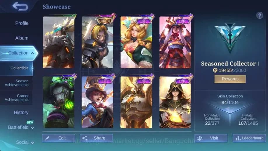 Mobile Legends: Bang Bang Accounts Global|Hero 69|Skin 84|Seasoned|CC Natalia|Gara|Va image 2