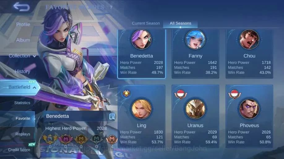 Mobile Legends: Bang Bang Accounts Global|Hero 69|Skin 84|Seasoned|CC Natalia|Gara|Va image 4