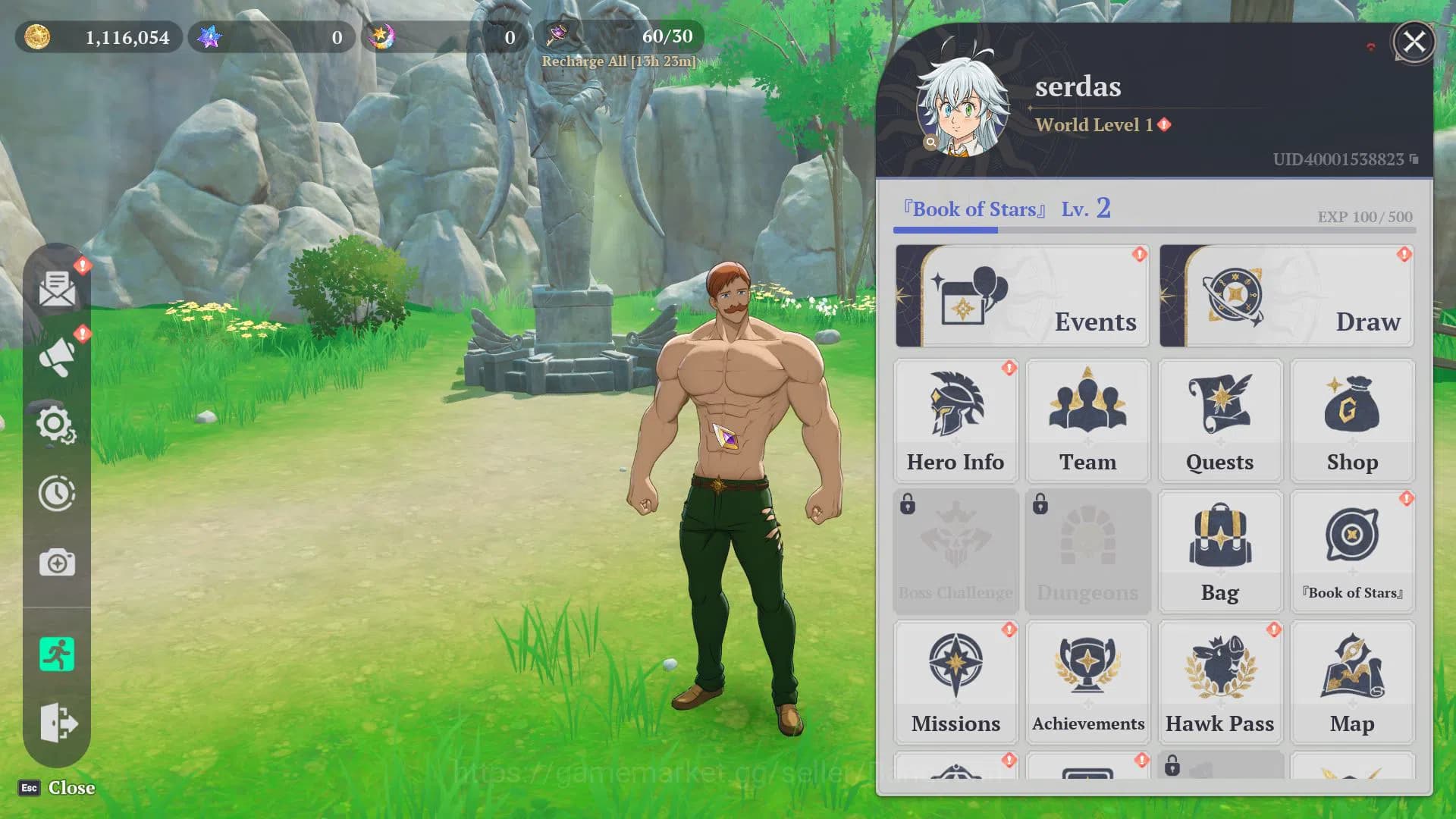 The Seven Deadly Sins: Origin Accounts EU Fresh Starter Lv2 WL1 | 3SSR Escanor + Guila (S image 1