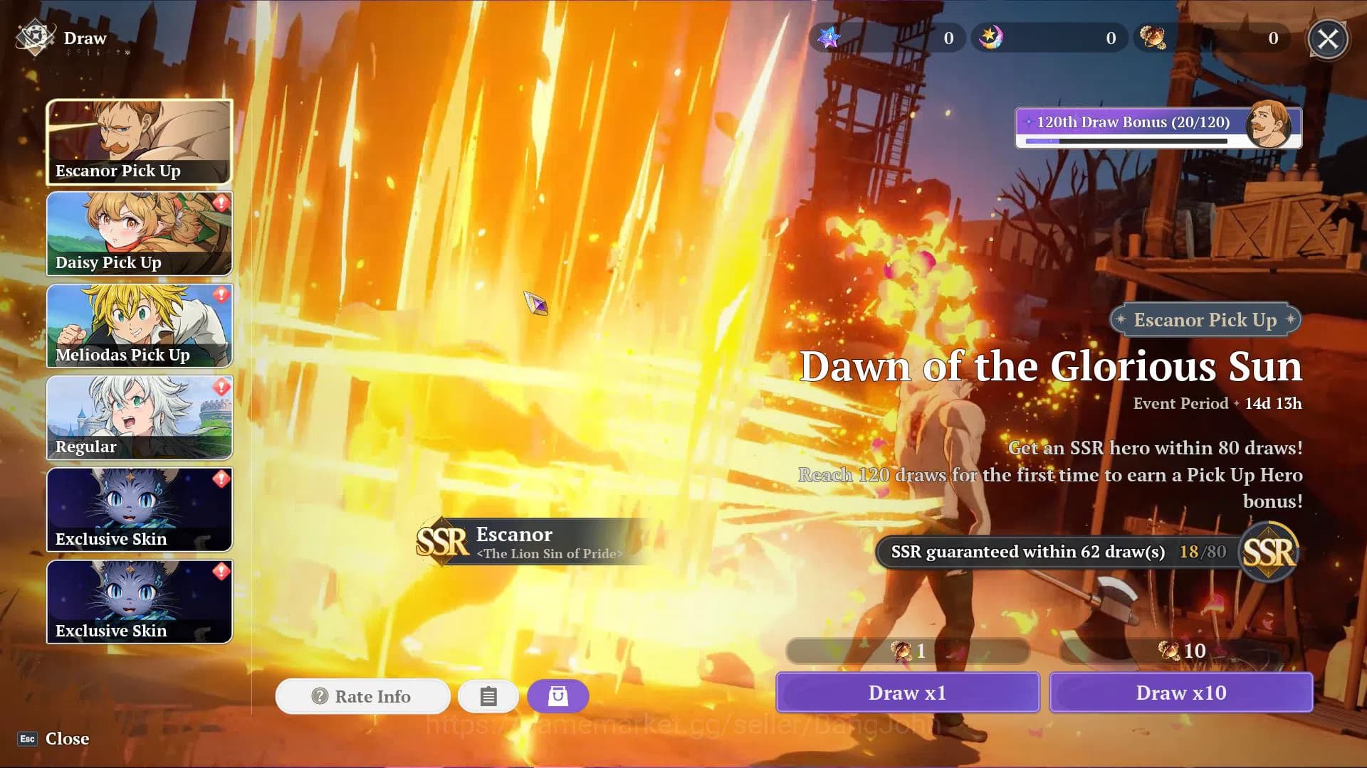 The Seven Deadly Sins: Origin Accounts EU Fresh Starter Lv2 WL1 | 3SSR Escanor + Guila (S image 12