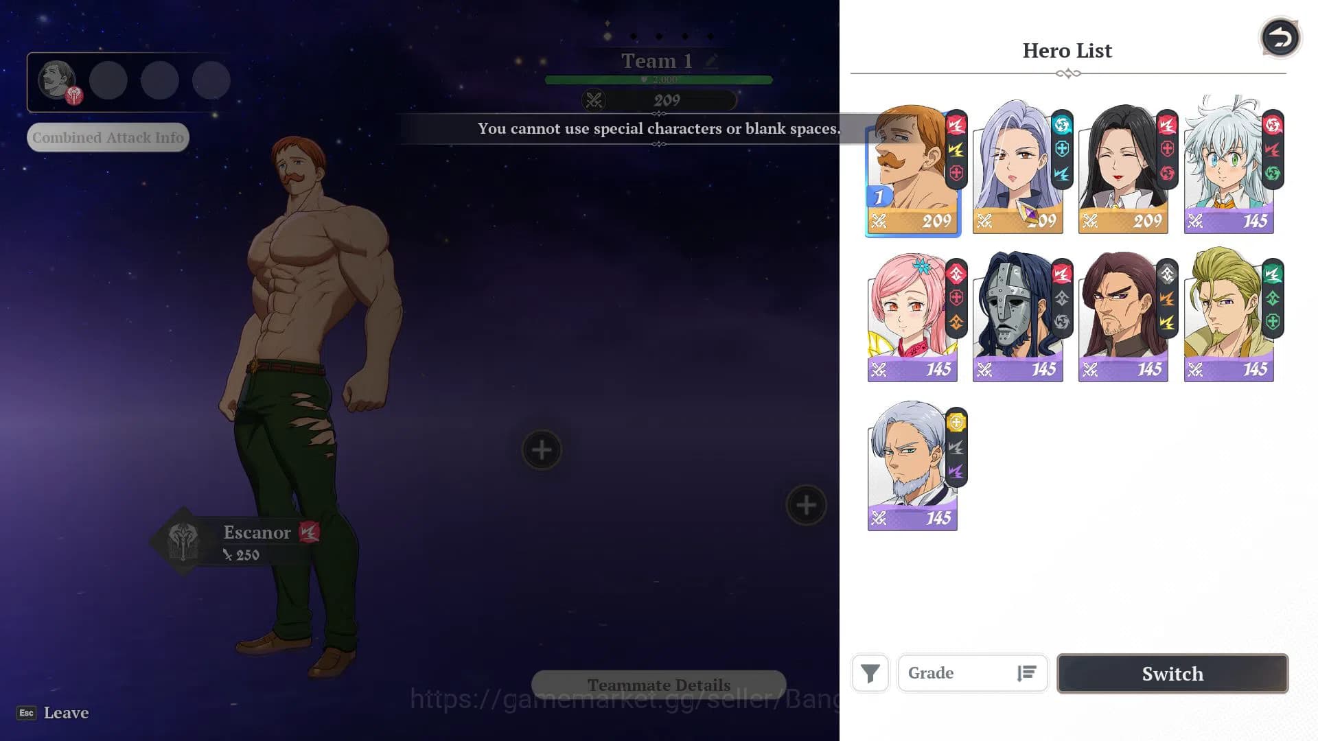 The Seven Deadly Sins: Origin Accounts EU Fresh Starter Lv2 WL1 | 3SSR Escanor + Guila (S image 2