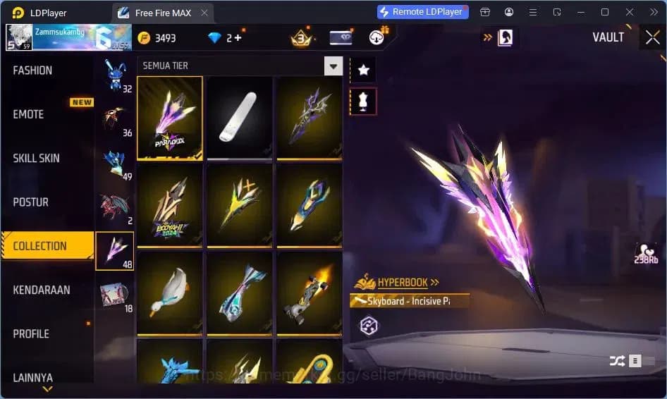 Free Fire Accounts Indonesia | Vault 209| SG Lumut| EVO MP5-Platinum image 13