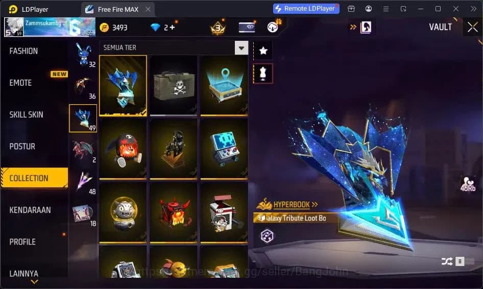 Free Fire Accounts Indonesia | Vault 209| SG Lumut| EVO MP5-Platinum image 15