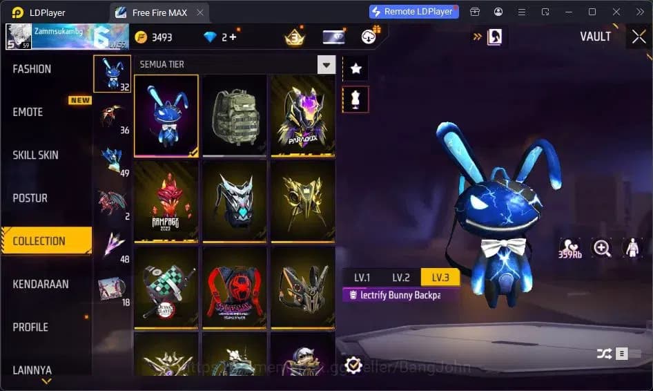 Free Fire Accounts Indonesia | Vault 209| SG Lumut| EVO MP5-Platinum image 17