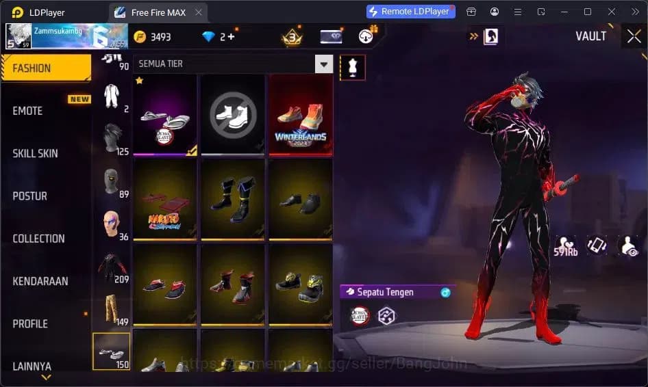 Free Fire Accounts Indonesia | Vault 209| SG Lumut| EVO MP5-Platinum image 19