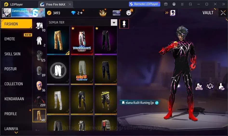 Free Fire Accounts Indonesia | Vault 209| SG Lumut| EVO MP5-Platinum image 20