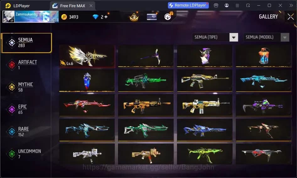 Free Fire Accounts Indonesia | Vault 209| SG Lumut| EVO MP5-Platinum image 5