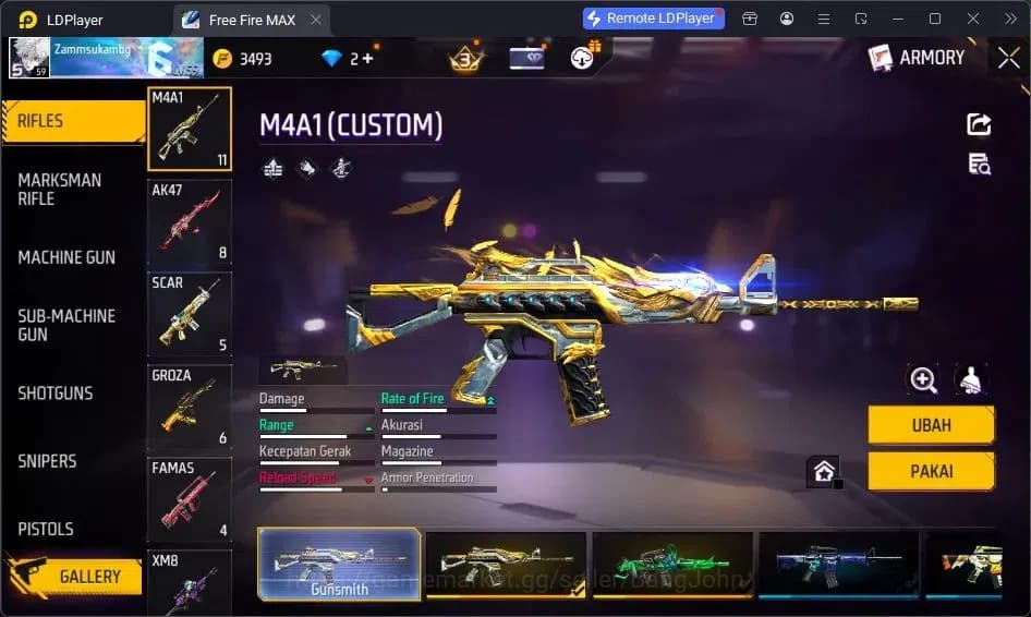 Free Fire Accounts Indonesia | Vault 209| SG Lumut| EVO MP5-Platinum image 7