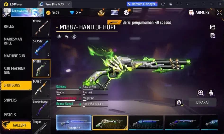 Free Fire Accounts Indonesia | Vault 209| SG Lumut| EVO MP5-Platinum image 8