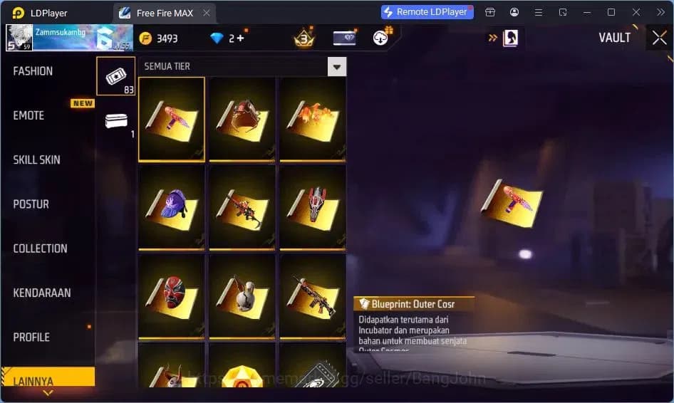 Free Fire Accounts Indonesia | Vault 209| SG Lumut| EVO MP5-Platinum image 9