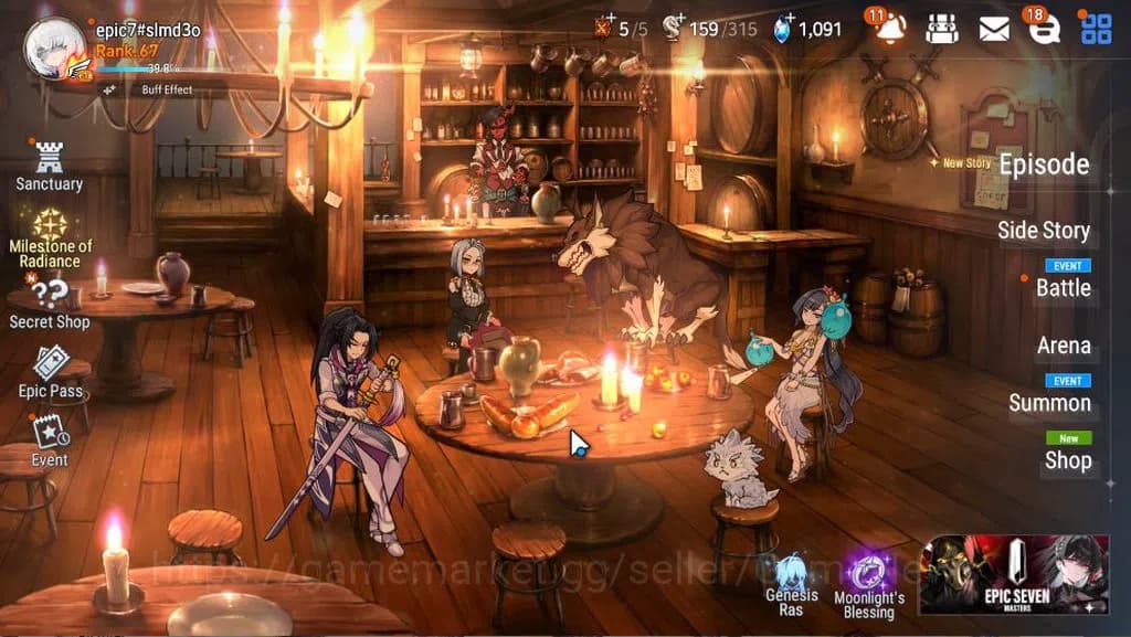 Epic Seven Accounts GLOBAL Unverif|13 ML(LOT Scales,BoRunka,EIlynav,DB image 1