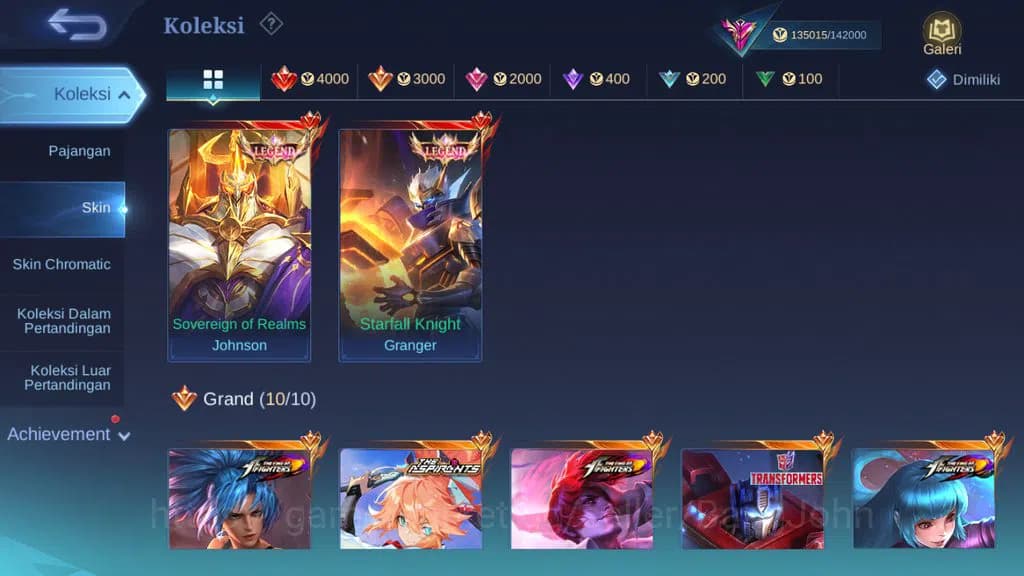 Mobile Legends: Bang Bang Accounts GLOBAL Hero 131 Skin 379 | Legend Granger Johnson image 1