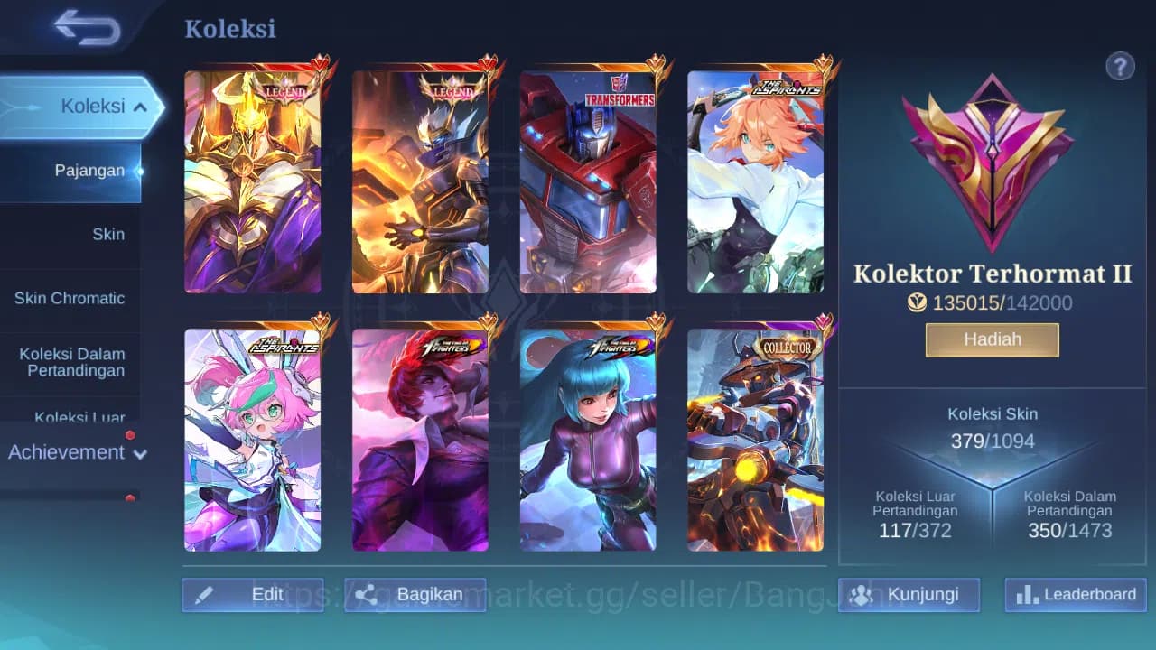 Mobile Legends: Bang Bang Accounts GLOBAL Hero 131 Skin 379 | Legend Granger Johnson image 8