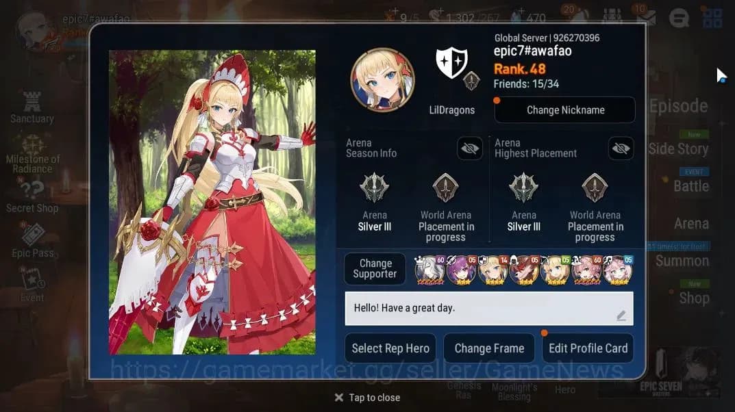 Epic Seven Accounts GLOBAL Unverif|New Era|5 ML(RRoana,Straze,LCermia, image 2