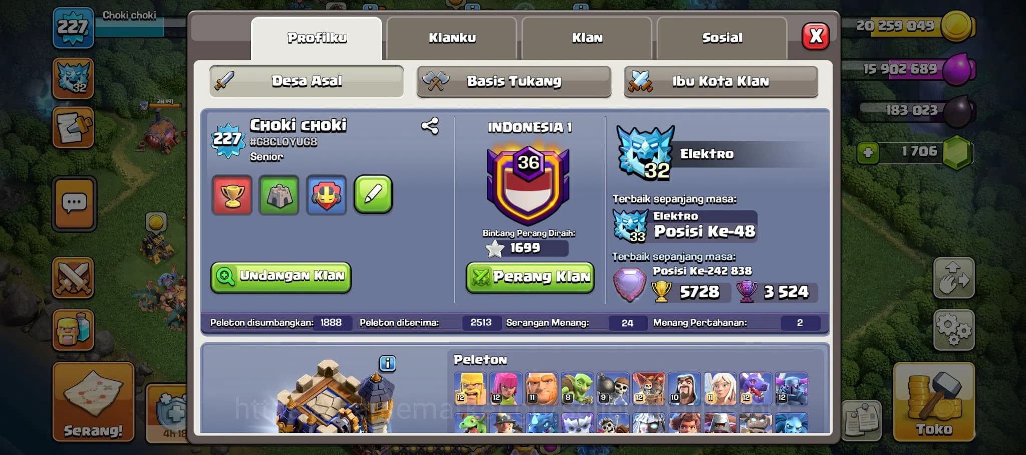 Clash of Clans Accounts TH15 Account | Max H K100 Q85 W64 RC55 | L27 Gaunt image 1