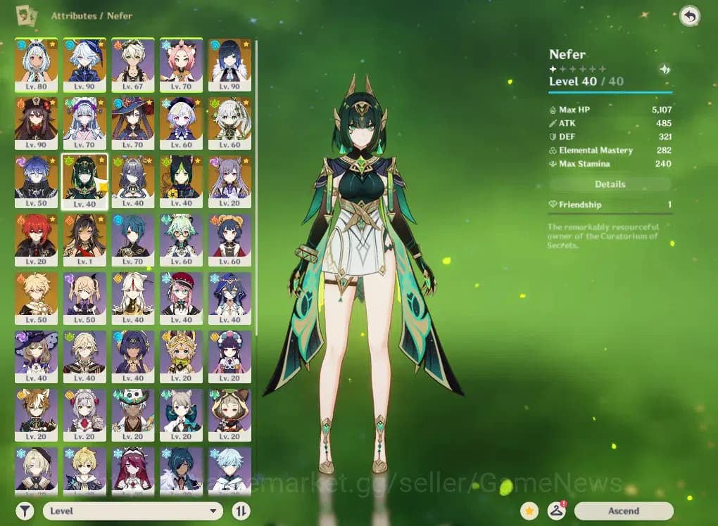 Genshin Impact Accounts ASIA|AR 56|8 Limited +5(*5Weapon)|Nefer,Lauma,Flin image 4