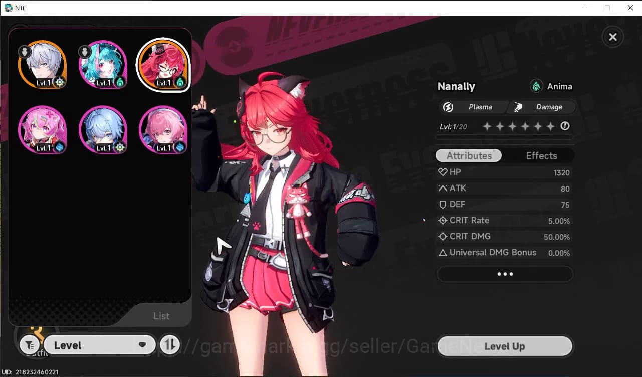 Neverness to Everness Accounts GLOBAL NA |HL 3| 1 SSR Meta Nanally | 4 SR [Haniel image 1