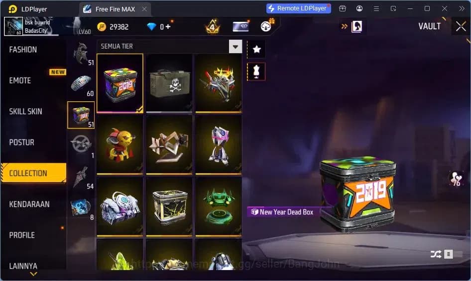 Free Fire Accounts Indonesia | Vault 273 | SG Lumut| EVO-MP40 PREDATO image 10
