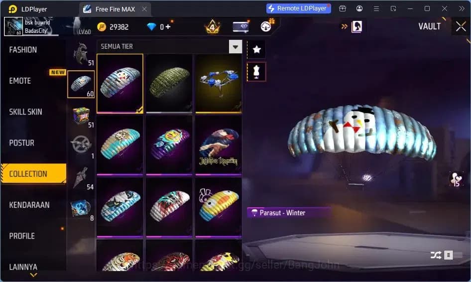 Free Fire Accounts Indonesia | Vault 273 | SG Lumut| EVO-MP40 PREDATO image 11