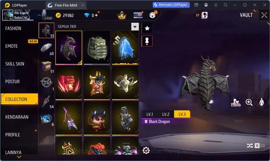 Free Fire Accounts Indonesia | Vault 273 | SG Lumut| EVO-MP40 PREDATO image 12