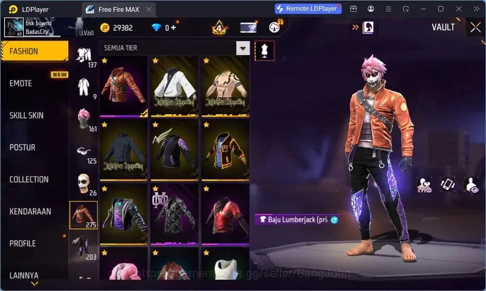 Free Fire Accounts Indonesia | Vault 273 | SG Lumut| EVO-MP40 PREDATO image 17