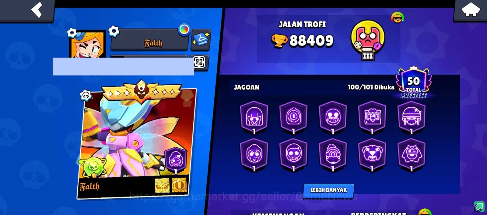 Brawl Stars Accounts 88409 Trophy|3k Bling|100 Brawler ALL Max | 8 Hype image 1