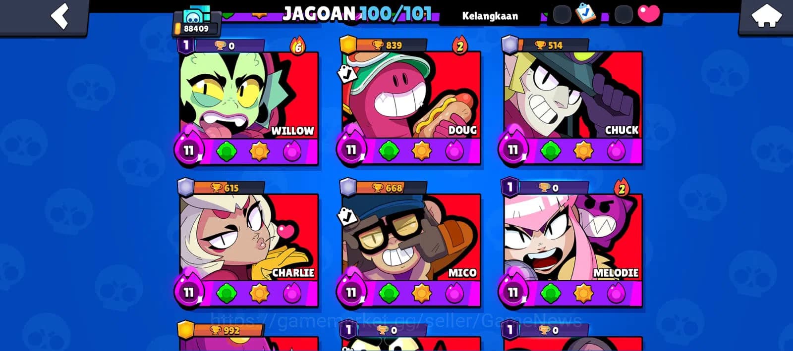 Brawl Stars Accounts 88409 Trophy|3k Bling|100 Brawler ALL Max | 8 Hype image 14