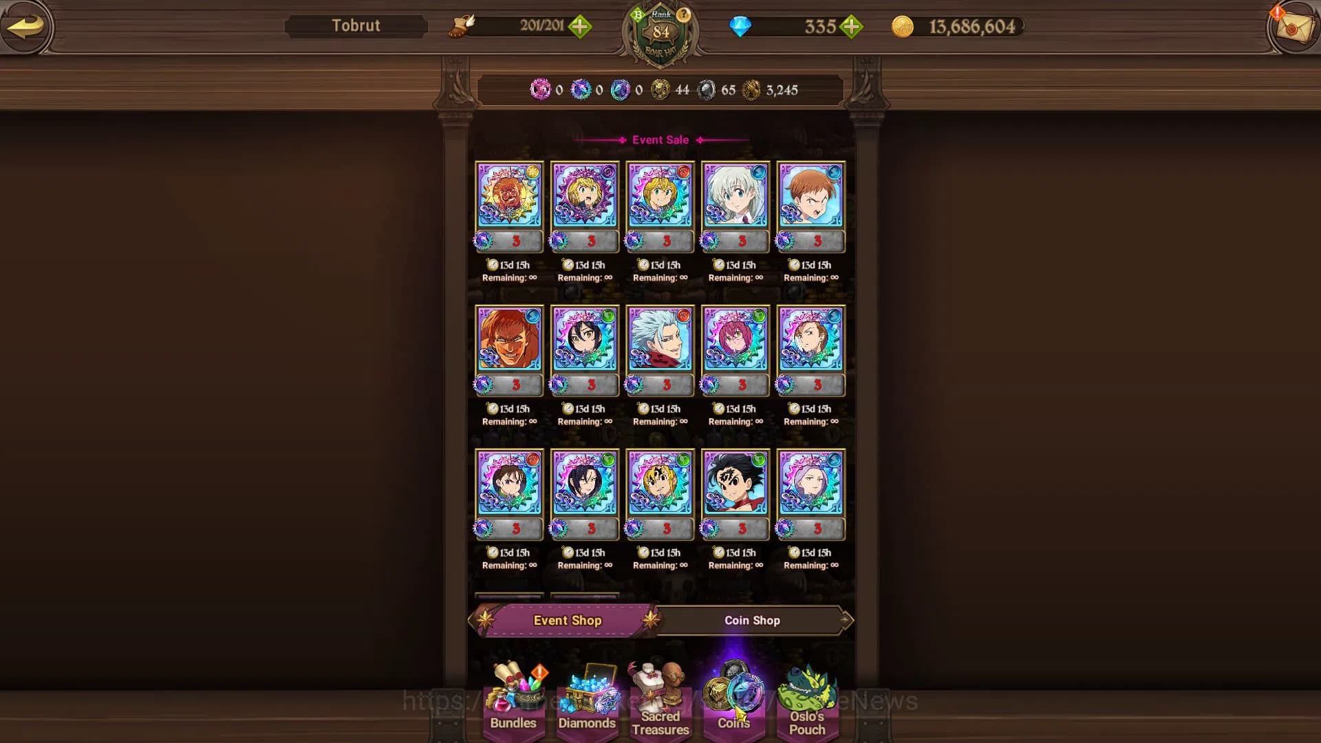 The Seven Deadly Sins: Grand Cross Accounts Global|4M CC|335 DM|1 LR+8 UR+Full Fire Force|Eliz image 14