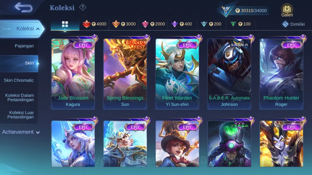 Mobile Legends: Bang Bang Accounts GLOBAL Hero 96 Skin 150 | Lunar Sun | CC Nata | Ep image 15