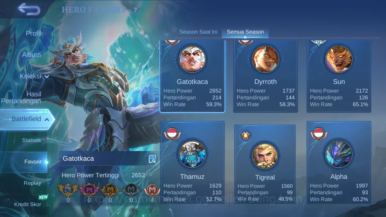 Mobile Legends: Bang Bang Accounts GLOBAL Hero 96 Skin 150 | Lunar Sun | CC Nata | Ep image 3