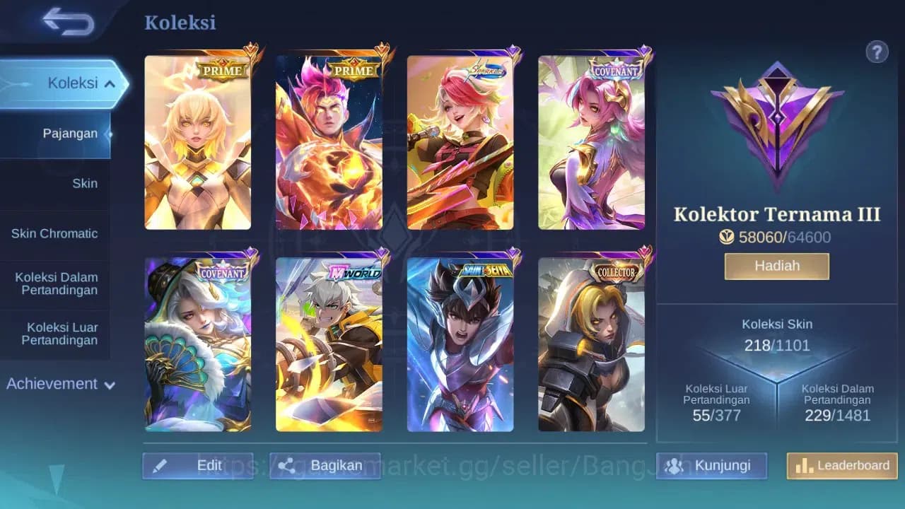 Mobile Legends: Bang Bang Accounts GLOBAL Hero 104 Skin 218 | Prime Claude Beatrix | image 11