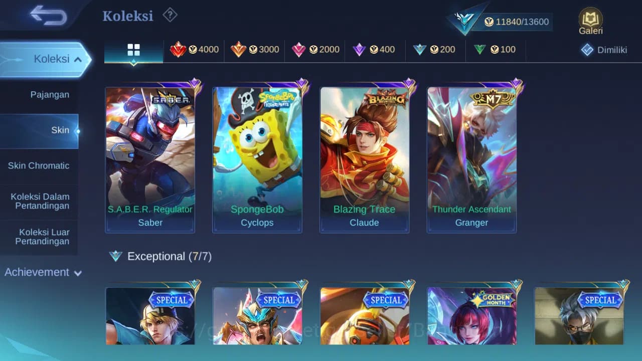 Mobile Legends: Bang Bang Accounts GLOBAL Hero 66 Skin 39 | Prime Granger | Blazing C image 3